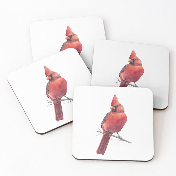 Aperçu de l'œuvre Oiseau cardinal rouge. Peinture de cardinal mâle. créée et vendue par InnaPatiutko.