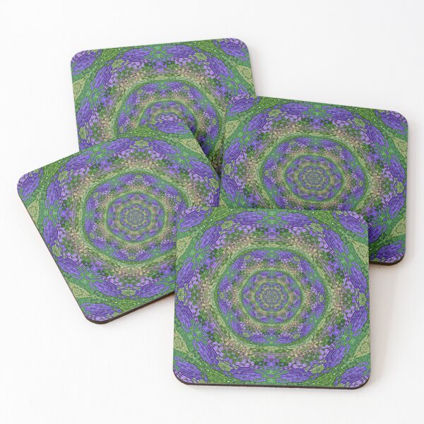 Item preview, Purple Flowers in Tiled Kaleidoscope Circles designed and sold by SXW Designs.