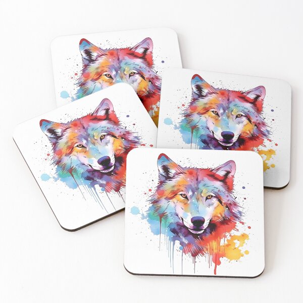 Artikelvorschau, Wolf | Farbenfrohes Aquarelldesign Nr. 27 entworfen und verkauft von MatsurexDesigns.