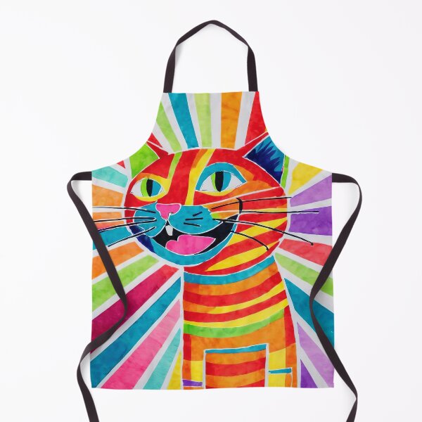 Item preview, Funny cheerful multi-colored cat designed and sold by ArtDi101.