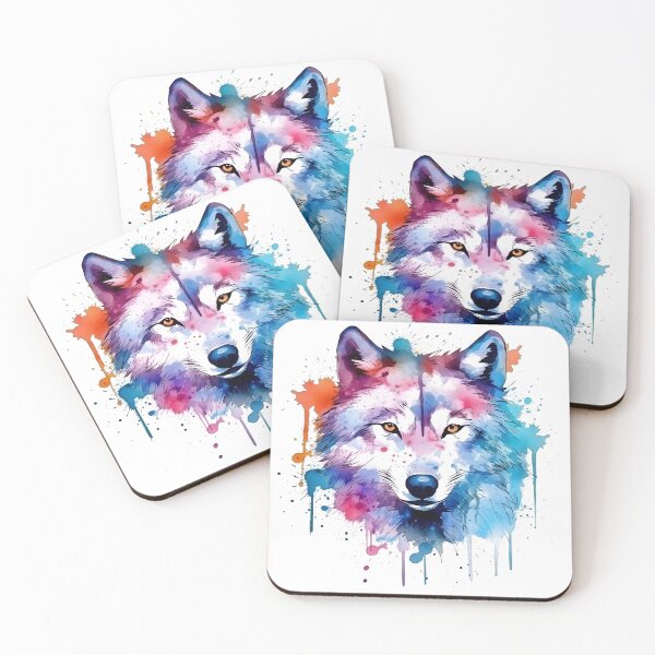 Artikelvorschau, Wolf | Farbenfrohes Aquarelldesign Nr. 28 entworfen und verkauft von MatsurexDesigns.