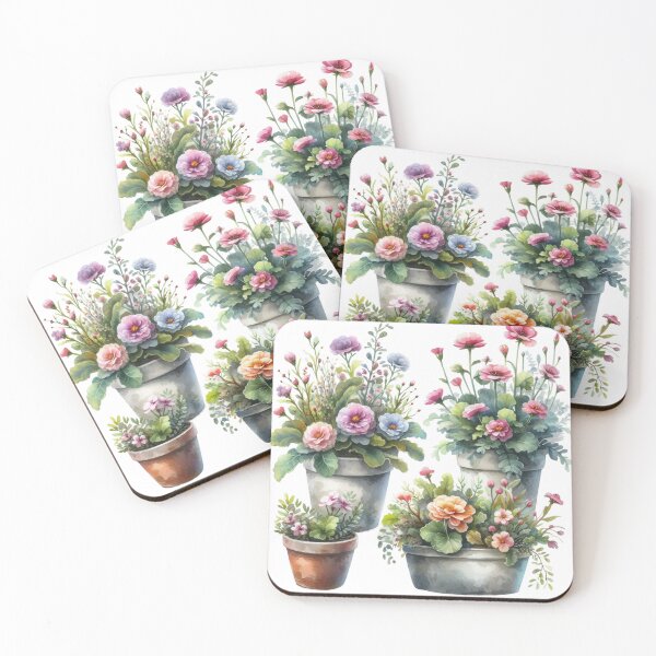 Item preview, Colourful Flowers in Pot designed and sold by deniz kaya.