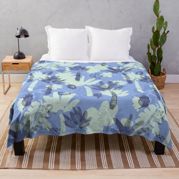 Item preview, Palms and beach vibe Blue designed and sold by Alessandro Remo Mazzoni Remotextiles.