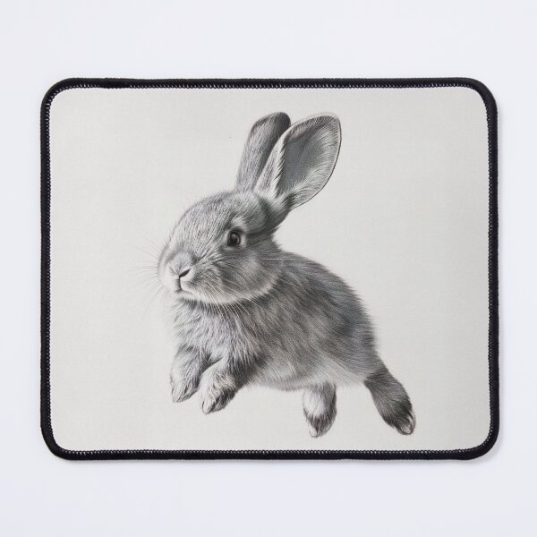 Item preview, Black and white Rabbit pencil drawing designed and sold by Pencil-Art.