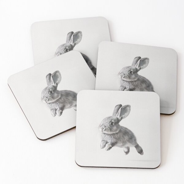 Item preview, Black and white Rabbit pencil drawing designed and sold by Pencil-Art.