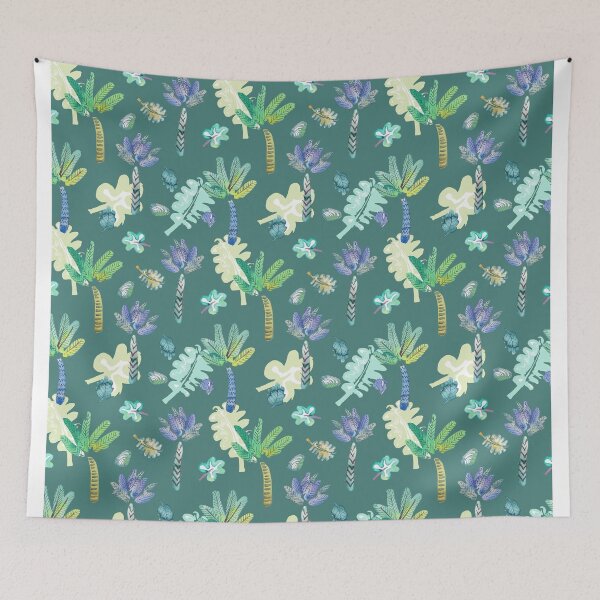 Item preview, Palms and beach vibe Green designed and sold by Alessandro Remo Mazzoni Remotextiles.