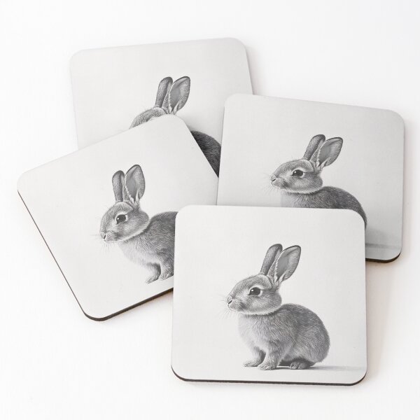 Item preview, Black and white Rabbit pencil drawing designed and sold by Pencil-Art.