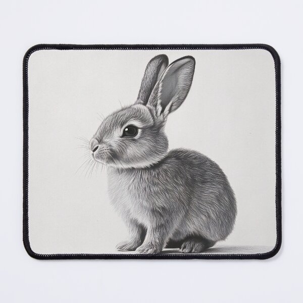 Item preview, Black and white Rabbit pencil drawing designed and sold by Pencil-Art.