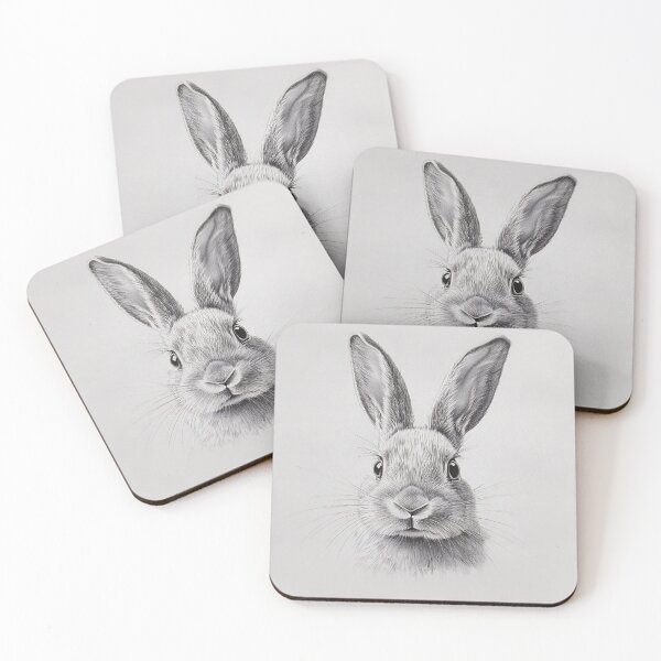 Item preview, Black and white Rabbit pencil drawing designed and sold by Pencil-Art.