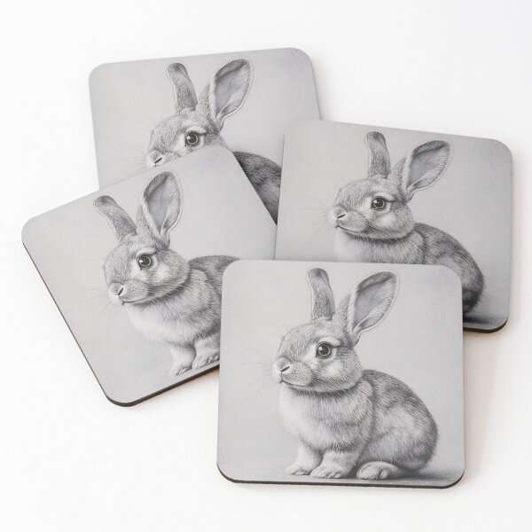 Item preview, Black and white Rabbit pencil drawing designed and sold by Pencil-Art.