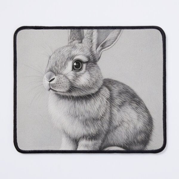 Item preview, Black and white Rabbit pencil drawing designed and sold by Pencil-Art.