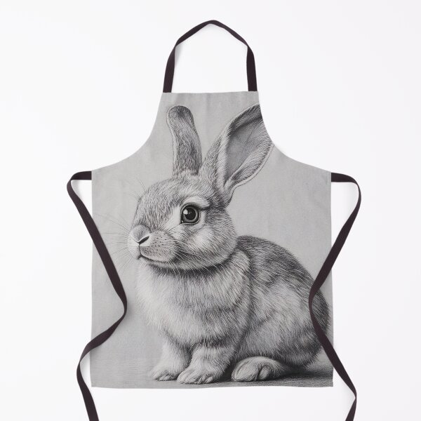 Item preview, Black and white Rabbit pencil drawing designed and sold by Pencil-Art.