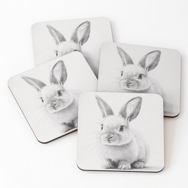 Item preview, Black and white Rabbit pencil drawing designed and sold by Pencil-Art.