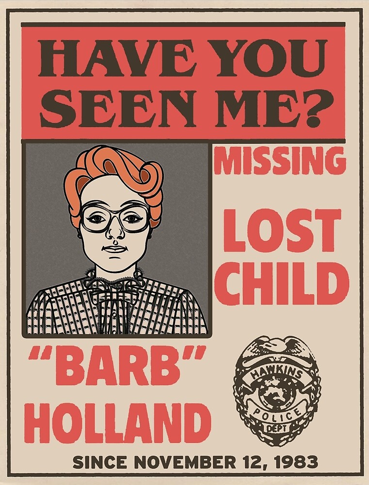 Stranger Things Barb Missing Poster Printable