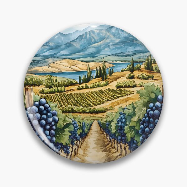 Item preview, OK Falls South Okanagan Watercolor Vineyard Painting designed and sold by meganohm.