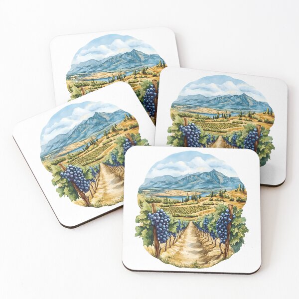 Item preview, OK Falls South Okanagan Watercolor Vineyard Painting designed and sold by meganohm.