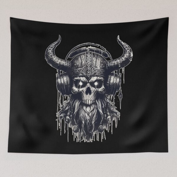 Item preview, Goth Vintage Norse Viking Beard with Headphone designed and sold by TomFrontierArt.