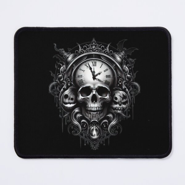 Item preview, Halloween ancient clock with skulls Tattoo halloween pumpkin designed and sold by Expressions-Sel.