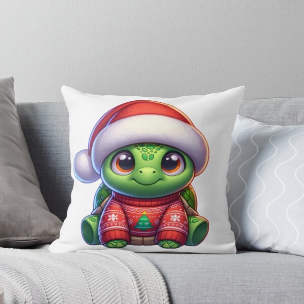 Item preview, Cartoon Turtle Wearing Christmas Sweater designed and sold by BassHeadMomma.