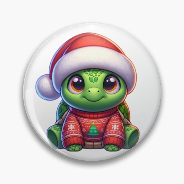 Item preview, Cartoon Turtle Wearing Christmas Sweater designed and sold by BassHeadMomma.