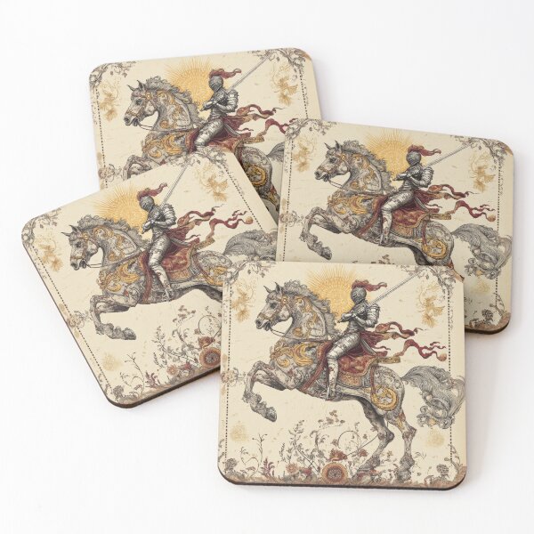 Item preview, Vintage Ornate Knight on Horseback Illustration designed and sold by Nibble & Doodle.