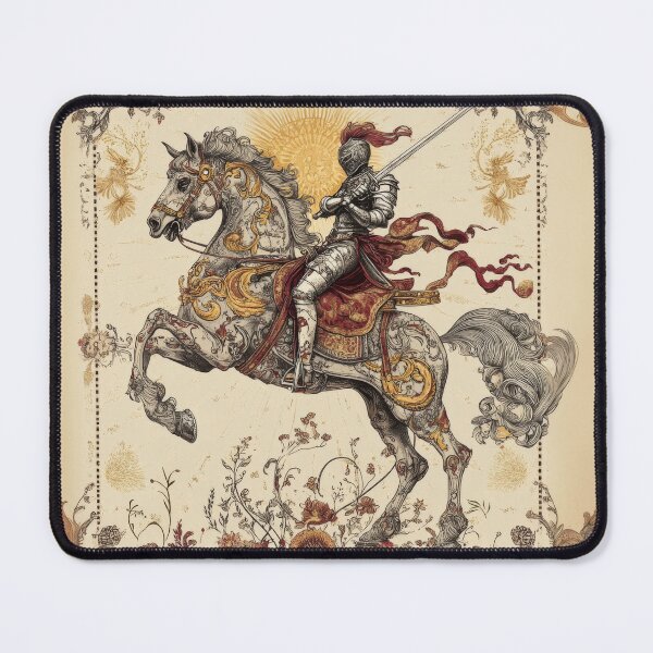 Item preview, Vintage Ornate Knight on Horseback Illustration designed and sold by Nibble & Doodle.