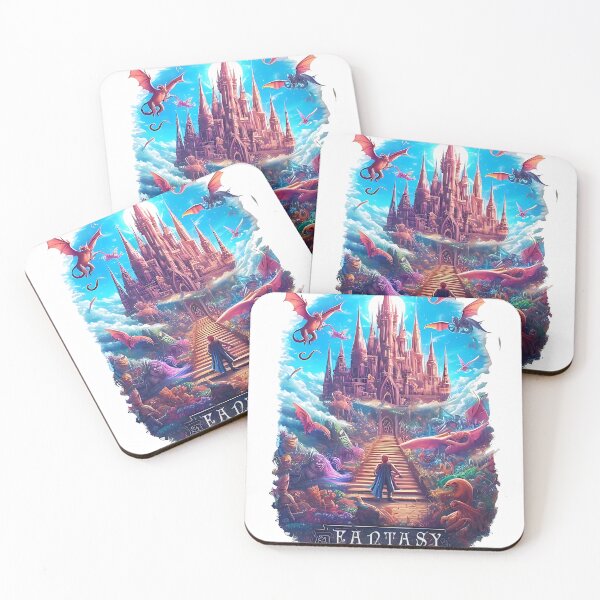 Item preview, Fantasy Castle - epic fight with dragons designed and sold by LvlUpPrints.