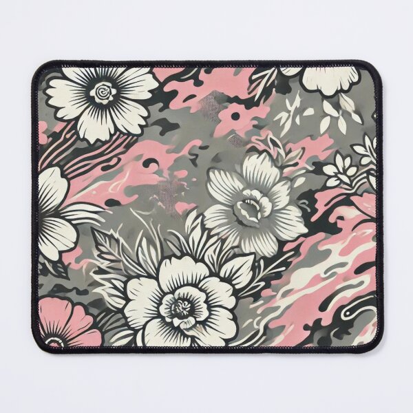 Item preview, Pink and Gray Camo with Flowers designed and sold by Blink Art Studio.