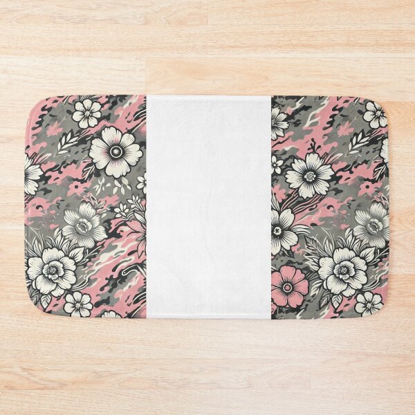 Item preview, Pink and Gray Camo with Flowers designed and sold by Blink Art Studio.
