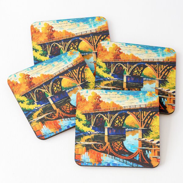 Item preview, Abstract painting iron railway bridge designed and sold by Gabi.Media.
