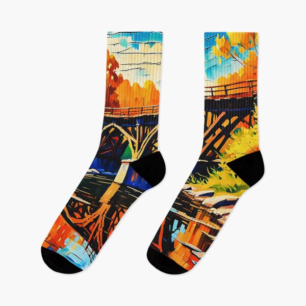 Item preview, Abstract painting iron railway bridge designed and sold by Gabi.Media.