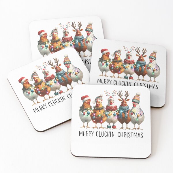 Item preview, Merry Cluckin' Christmas funny chickens designed and sold by 21DashDesigns.