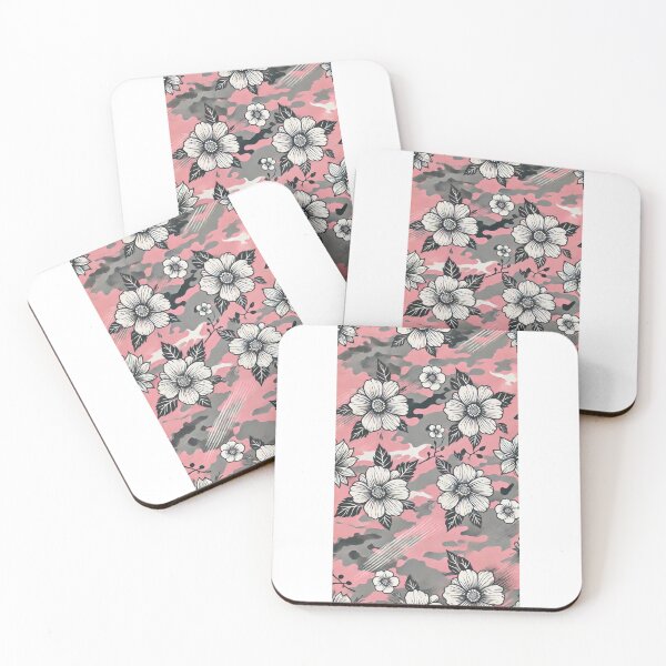 Item preview, Pink and Gray Camo with Flowers designed and sold by Blink Art Studio.