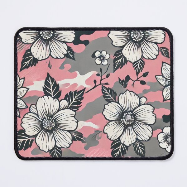 Item preview, Pink and Gray Camo with Flowers designed and sold by Blink Art Studio.