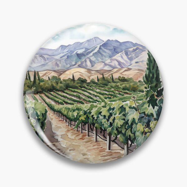 Item preview, Watercolor Vineyard South Okanagan Oliver Osoyoos British Columbia designed and sold by meganohm.