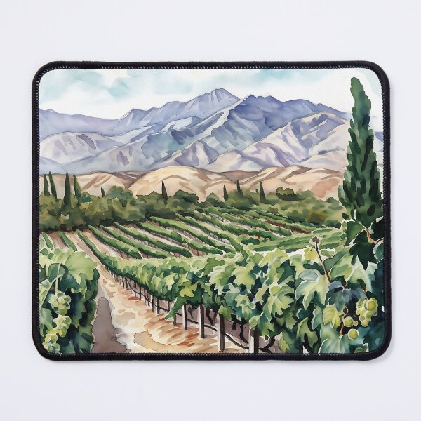 Item preview, Watercolor Vineyard South Okanagan Oliver Osoyoos British Columbia designed and sold by meganohm.