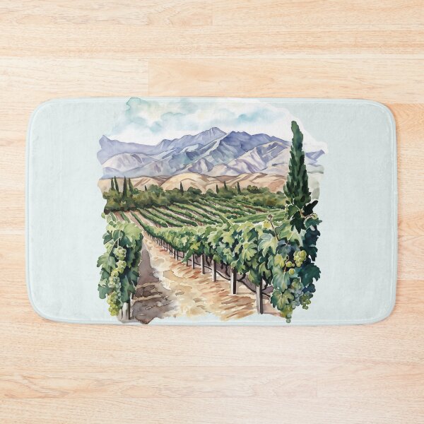 Item preview, Watercolor Vineyard South Okanagan Oliver Osoyoos British Columbia designed and sold by meganohm.