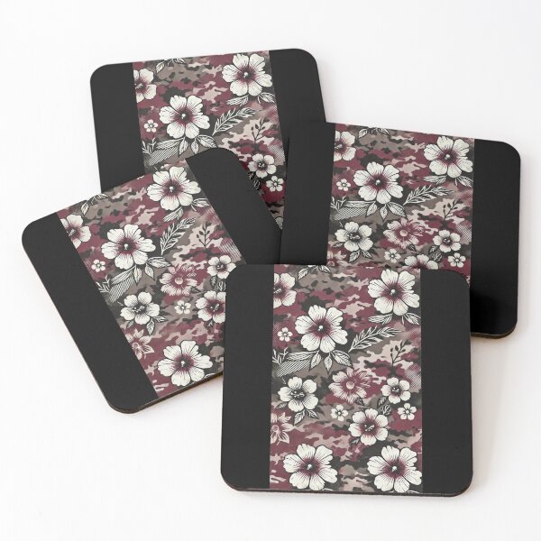 Item preview, Burgundy Camouflage with Flowers designed and sold by Blink Art Studio.