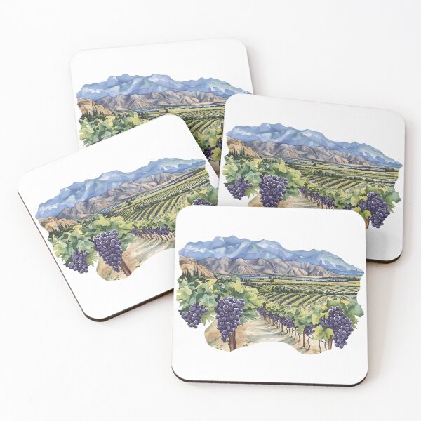 Item preview, Watercolor Vineyard Rows South Okanagan Oliver Osoyoos British Columbia designed and sold by meganohm.