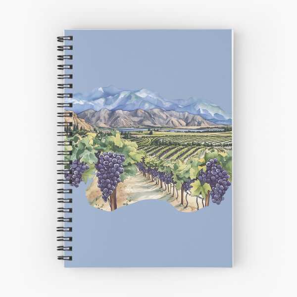 Item preview, Watercolor Vineyard Rows South Okanagan Oliver Osoyoos British Columbia designed and sold by meganohm.
