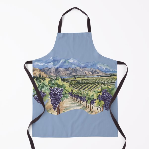 Item preview, Watercolor Vineyard Rows South Okanagan Oliver Osoyoos British Columbia designed and sold by meganohm.