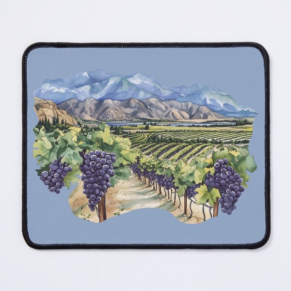 Item preview, Watercolor Vineyard Rows South Okanagan Oliver Osoyoos British Columbia designed and sold by meganohm.