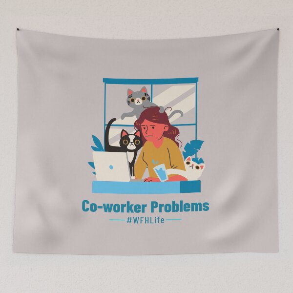 Item preview, Co-Worker Problems: Work From Home Life - Work cats designed and sold by Circle-Cats.