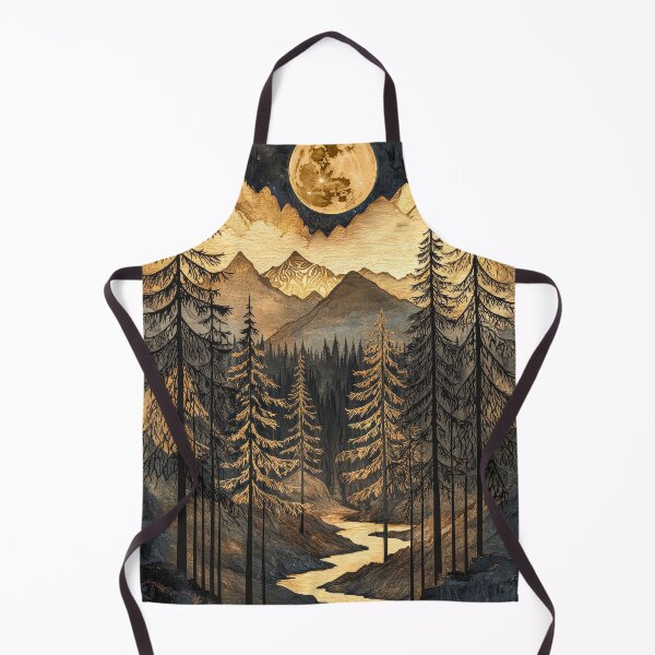 Item preview, Moonlit Mountain Forest: Intricate Woodcut Fantasy Art. designed and sold by MargaretWiktor.