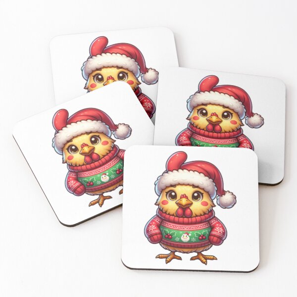 Item preview, Cartoon Chicken Wearing Christmas Sweater designed and sold by BassHeadMomma.