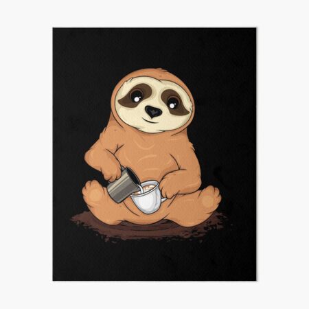 Artikel-Vorschau von Süßes Faultier Gießen Latte Art Kaffee Liebhaber Geschenk Barista, designt und verkauft von DSWShirts.