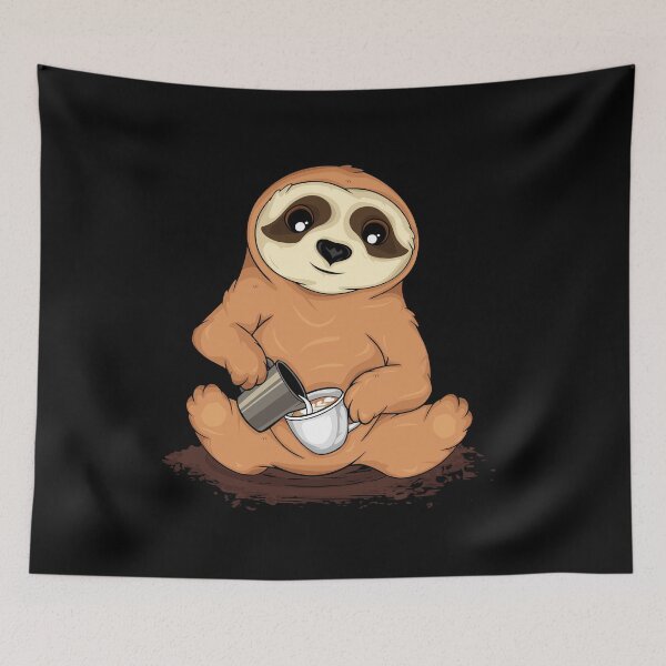 Item preview, Cute Sloth Pouring Latte Art Coffee Lover Gift Barista designed and sold by DSWShirts.