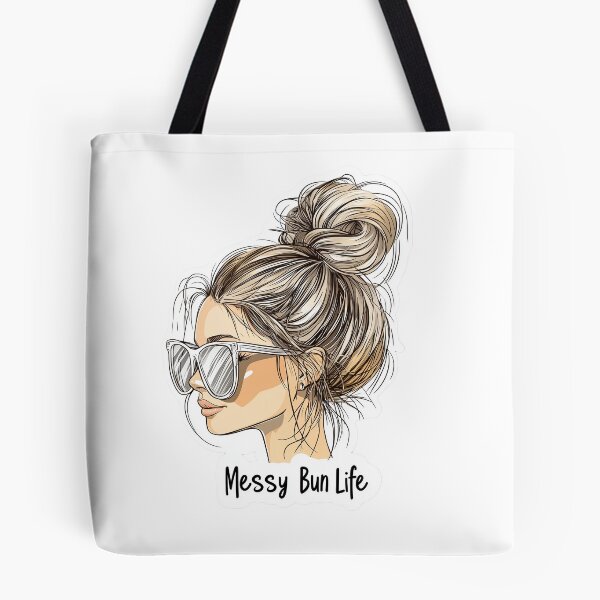 Item preview, Messy Bun Life Sticker for Trendy and Relaxed Vibes designed and sold by Liseri.