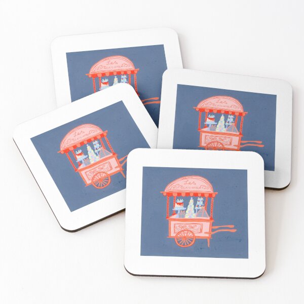 Item preview, Whimsical French Macaron Cart - Paris Patisserie Art Print- illustarted By Jemma Jamie Skidmore  designed and sold by Jemma Jamie Skidmore.