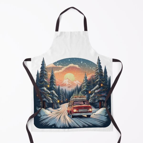 Item preview, Retro Christmas trip – Vintage car in snowy winter landscape for festive adventures designed and sold by pod24.